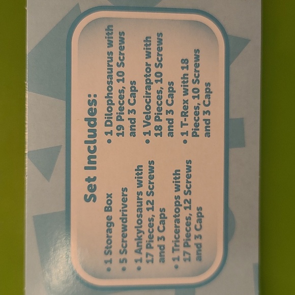 DINOSAUR building play set of 5 DINOSAUR, Age 3+, NWT, NIB 164 pcs - Picture 3 of 9